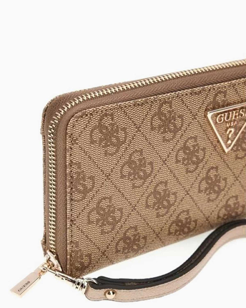 Guess Laurel Large Zip Around Cüzdan Latte Logo