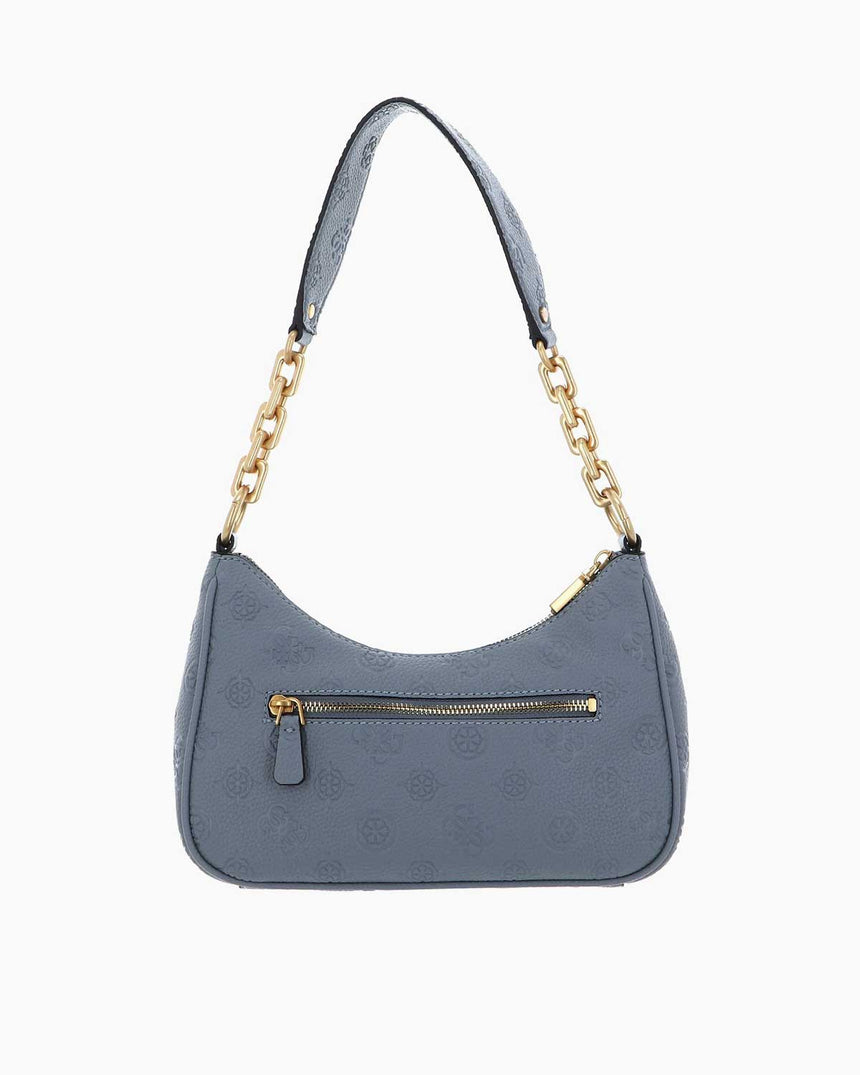 Guess Izzy Peony Zincir Detaylı Omuz Çantası Light Denim Logo
