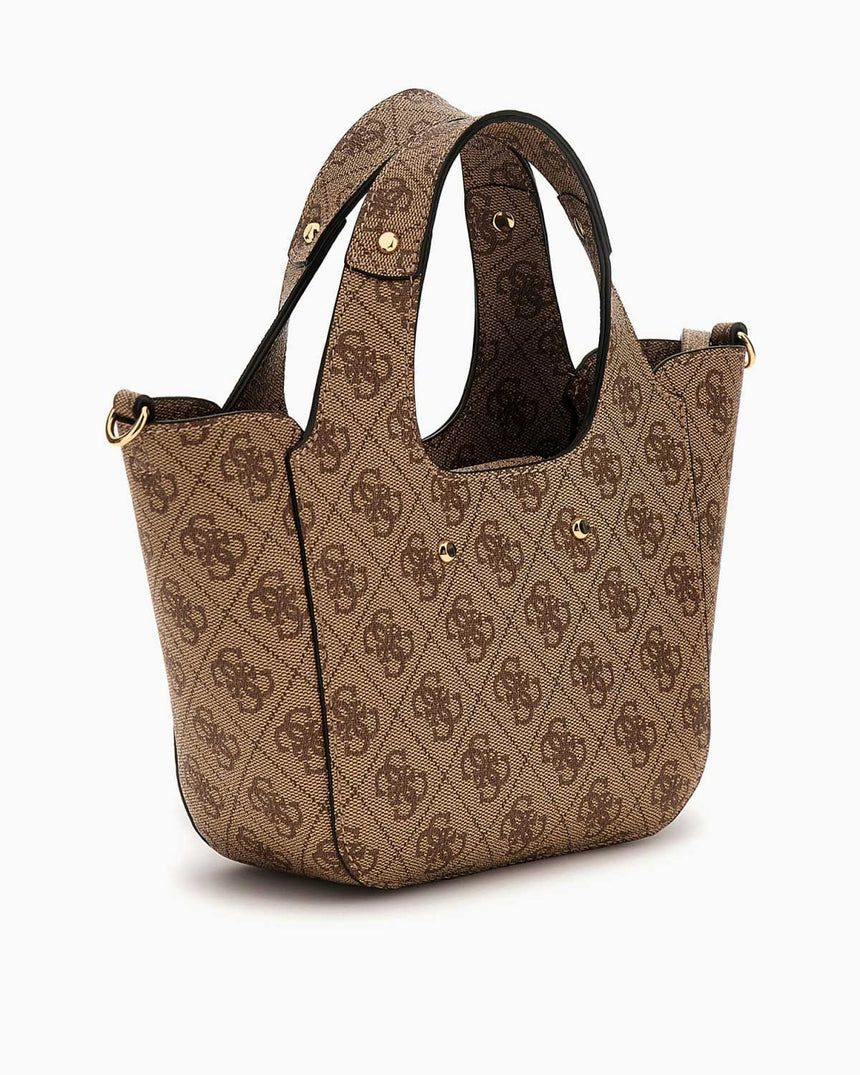 Guess Access Calista 2 in 1 Kadın Mini El Çantası Latte Logo