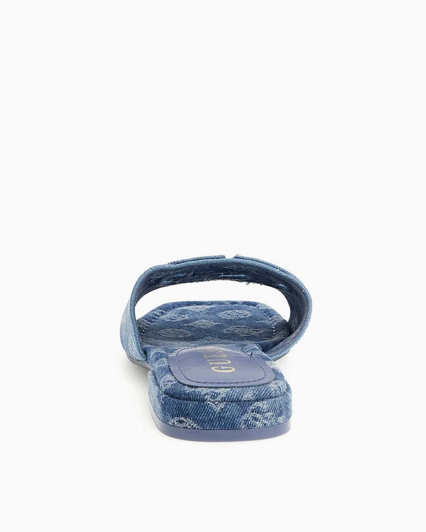 Guess Tarishae Denim Logolu Terlik Blue