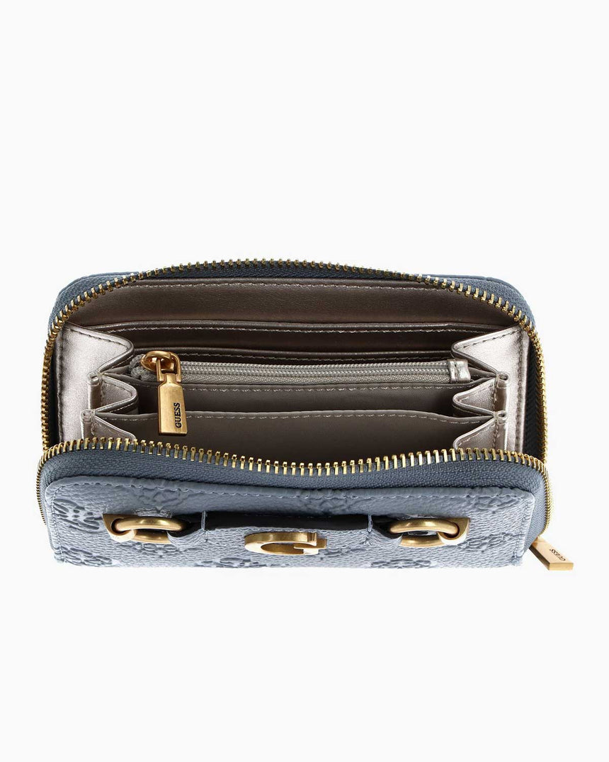 Guess Peony Medium Logolu Cüzdan Light Denim Logo