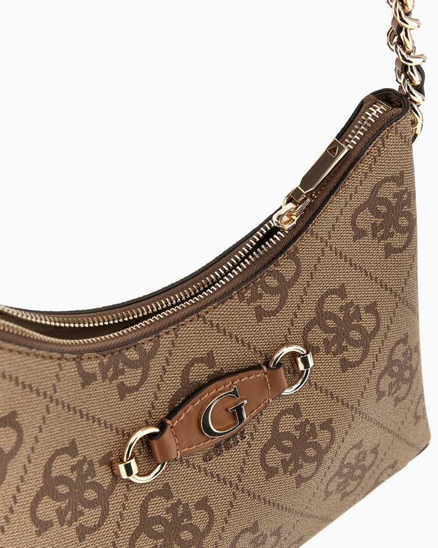 Guess Izzy Monogram Omuz Çantası Latte Logo