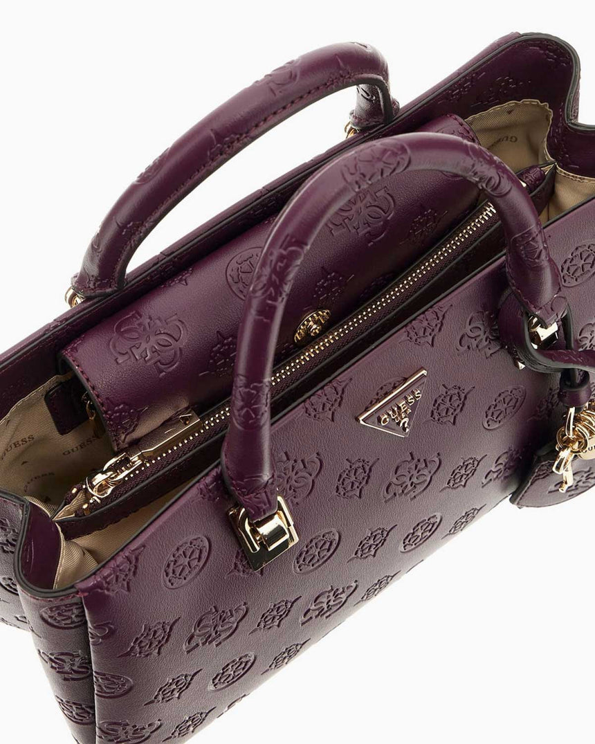 Guess Tisha Girlfriend Kadın El Çantası Wine Logo