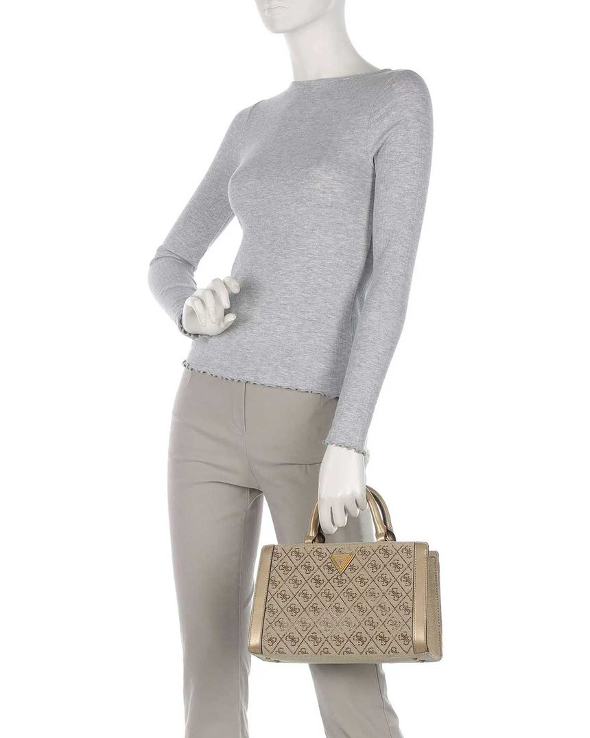 Guess Satchel Small El Çantası Latte Logo