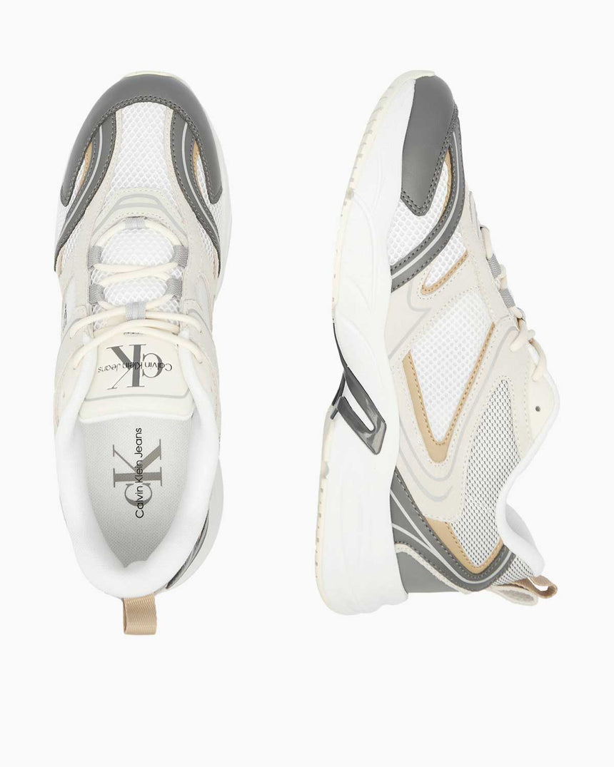 Calvin Klein Retro Tennis Logo Detaylı Sneakers Bright White/C White/Charcoal Grey