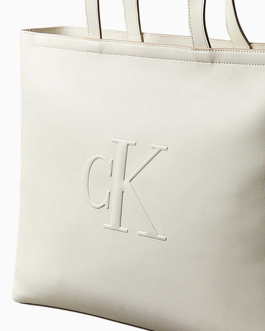Calvin Klein Sculpted Slim Tote El Çantası Lily White