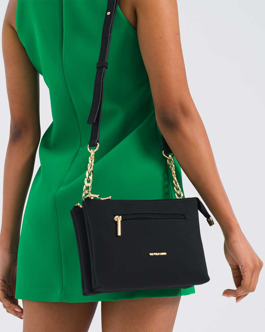 Us Polo Assn Zincir Detaylı Çapraz Askılı Çanta Siyah