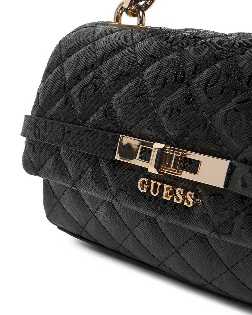 Guess Idra 4G Logolu Kapaklı Mini Kadın El Çantası Black