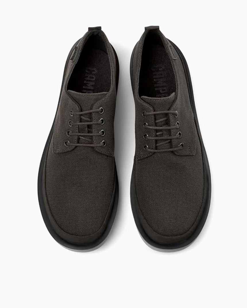 Camper Hakiki Deri Wagon Erkek Blucher Ayakkabı Koyu Gri