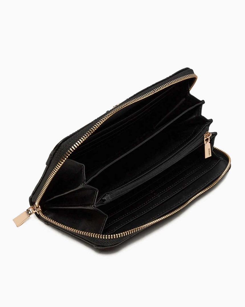 Guess Arlena Logo Zip Around Cüzdan Black Logo