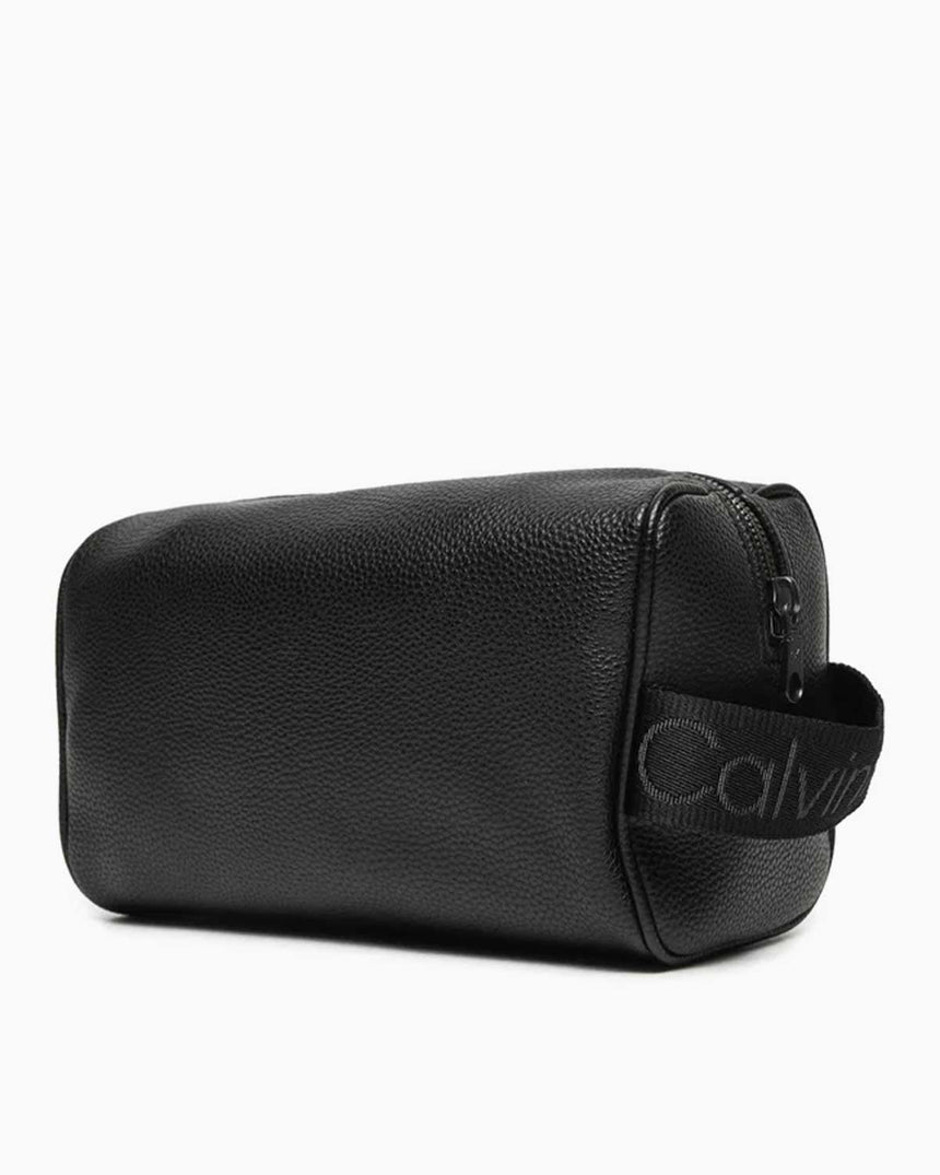 Calvin Klein Logo Emboss Dopp Kit Erkek Washbag Black