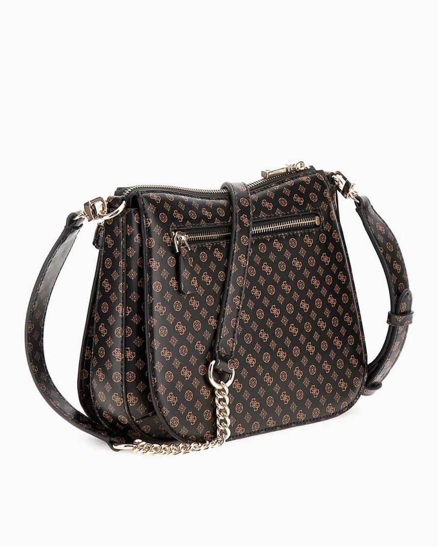 Guess Eliette Logo Crossbody Çapraz Askılı Çanta Mocha Logo