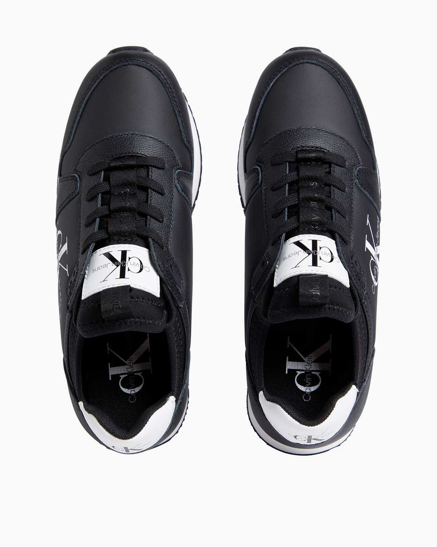 Calvin Klein Jeans Runner Sock Lace Up Sneakers Black/Bright White