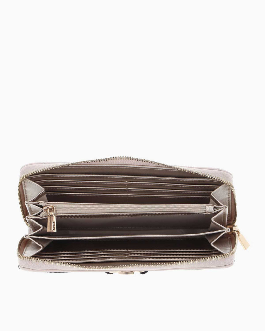 Guess Arlena Logo Zip Around Cüzdan Taupe Logo