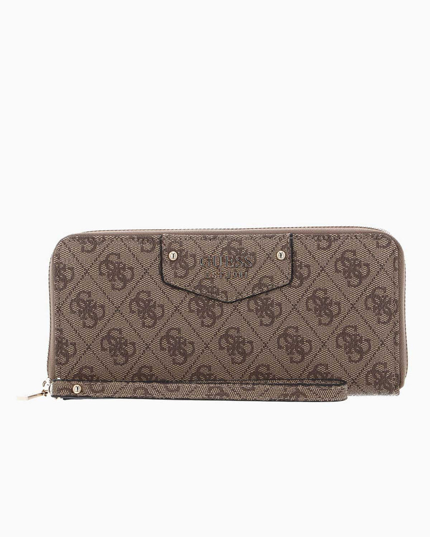 Guess Eco Brenton Monogram Cüzdan Latte Logo