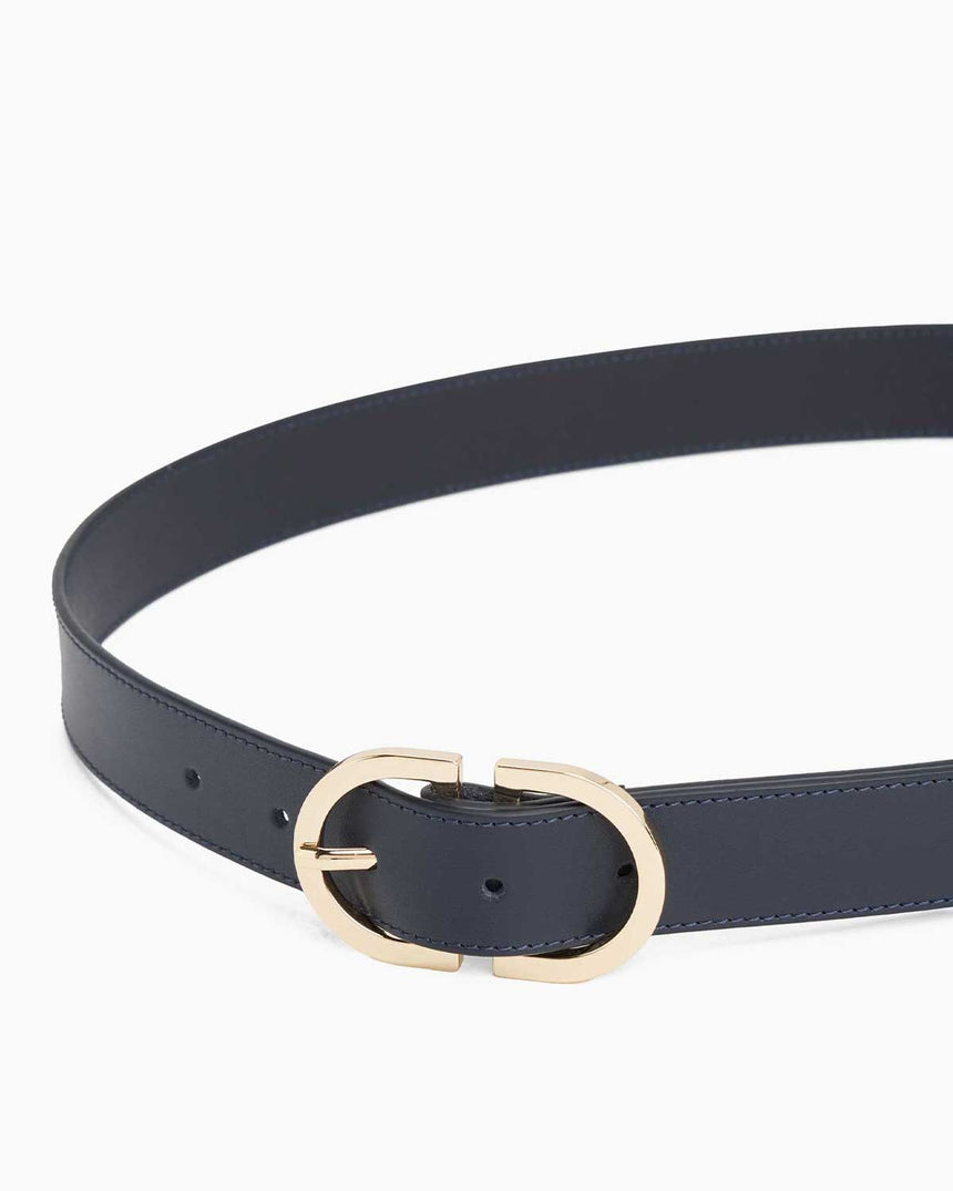 Tommy Hilfiger Feminen Oval 25mm Kadın Kemer Space Blue