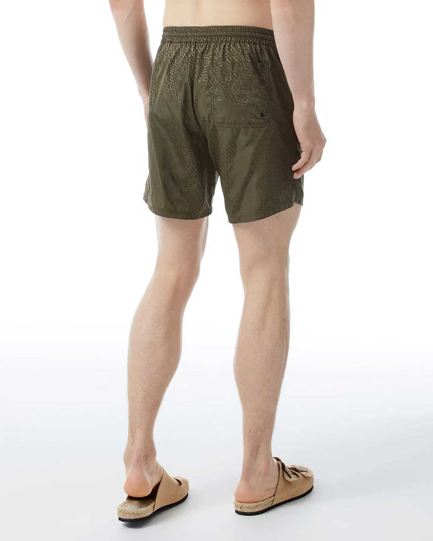 Guess Swimtrunk Bottoms Deniz Şortu Green Embossed Logo