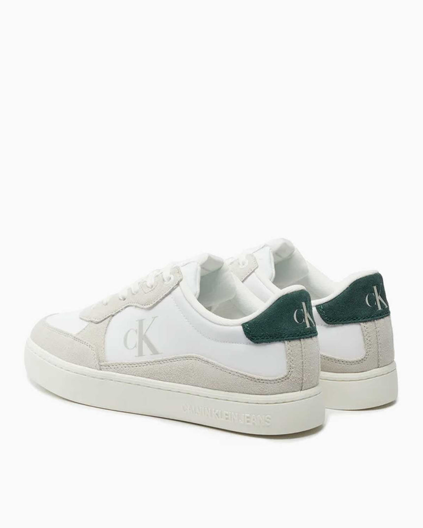 Calvin Klein Jeans Classic Cupsole Iconic Nylon Sneakers Bright White/Green Palm