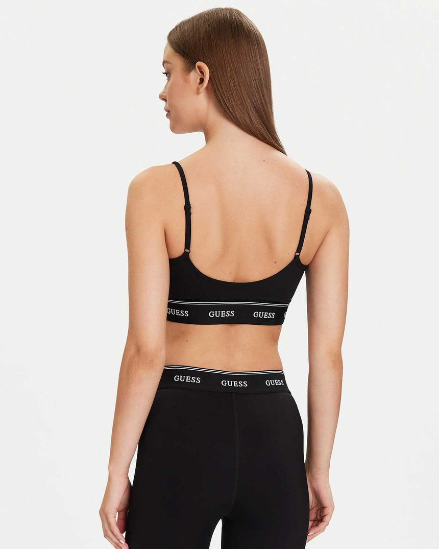 Guess Alba Kadın Removable Aktif Spor Sütyeni Jet Black A996