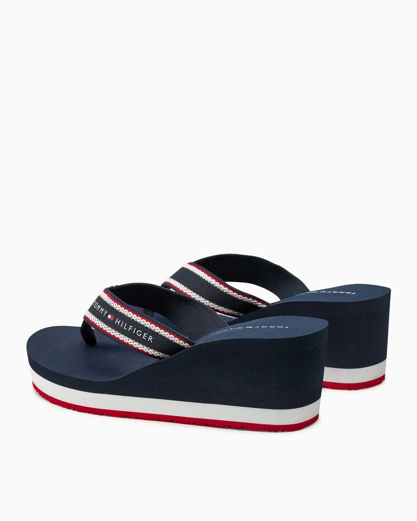 Tommy Hilfiger Wedge Beah Topuklu Parmak Arası Terlik Space Blue