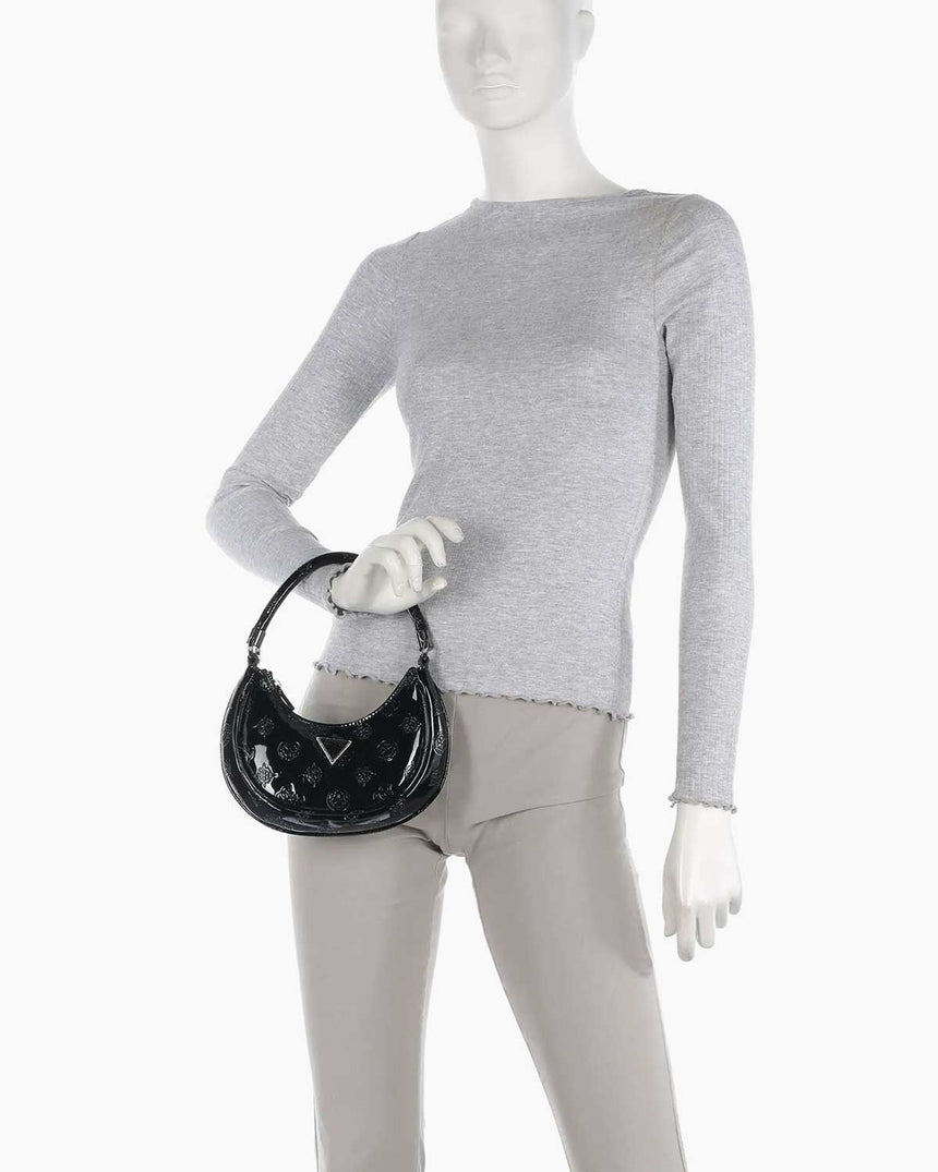 Guess Zalina Small Hobo Omuz Çantası Black Logo