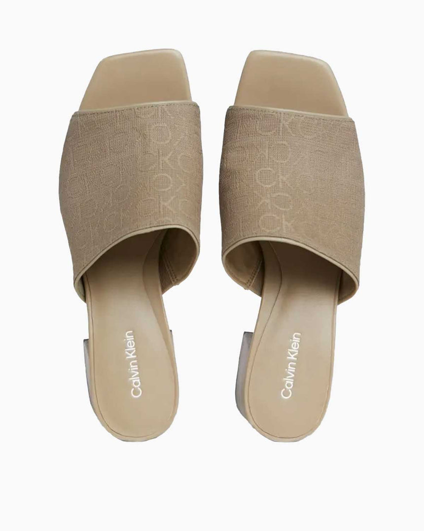 Calvin Klein Heel Mule 45mm Mono Jacq Kadın Sandalet Dusky Taupe