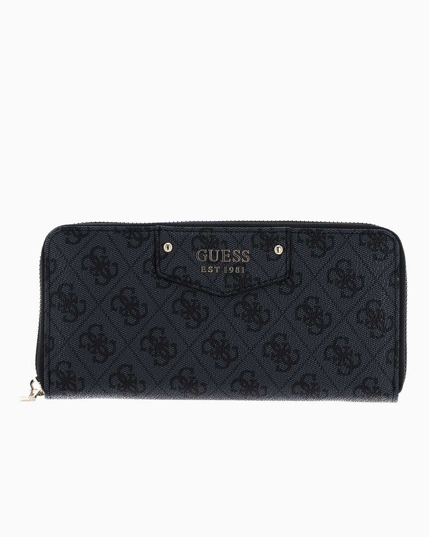 Guess Eco Brenton Slg Lrg Zip Around Kadın Cüzdanı Brown Logo