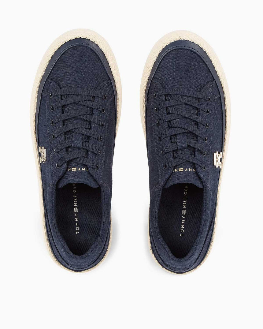 Tommy Hilfiger Linnen Low Top Sneaker Space Blue