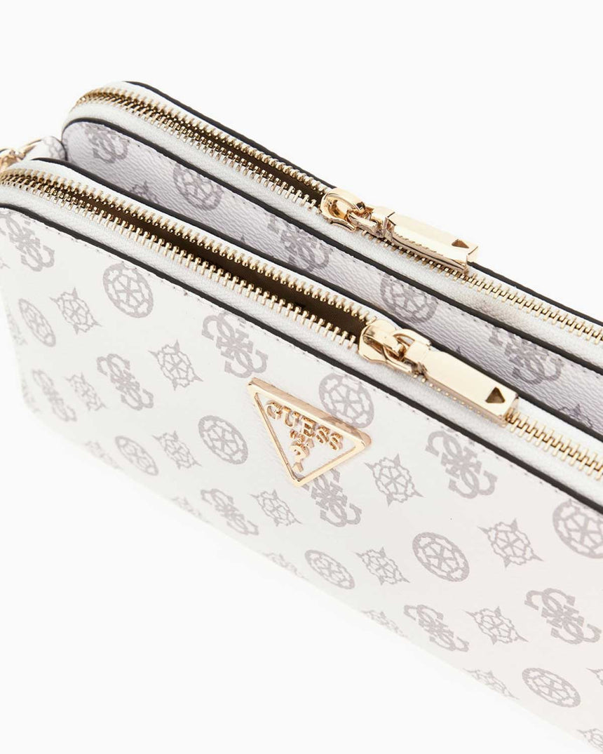 Guess Eco Erica Monogram Baskılı Çapraz Askılı Çanta White Logo