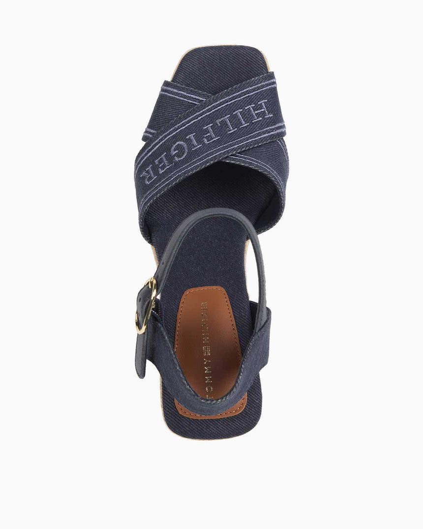 Tommy Hilfiger Wedge Espadrilles High Wedge Terlik Space Blue