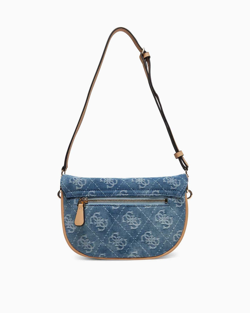 Guess Cerelia Kapaklı Omuz Çantası Denim Logo