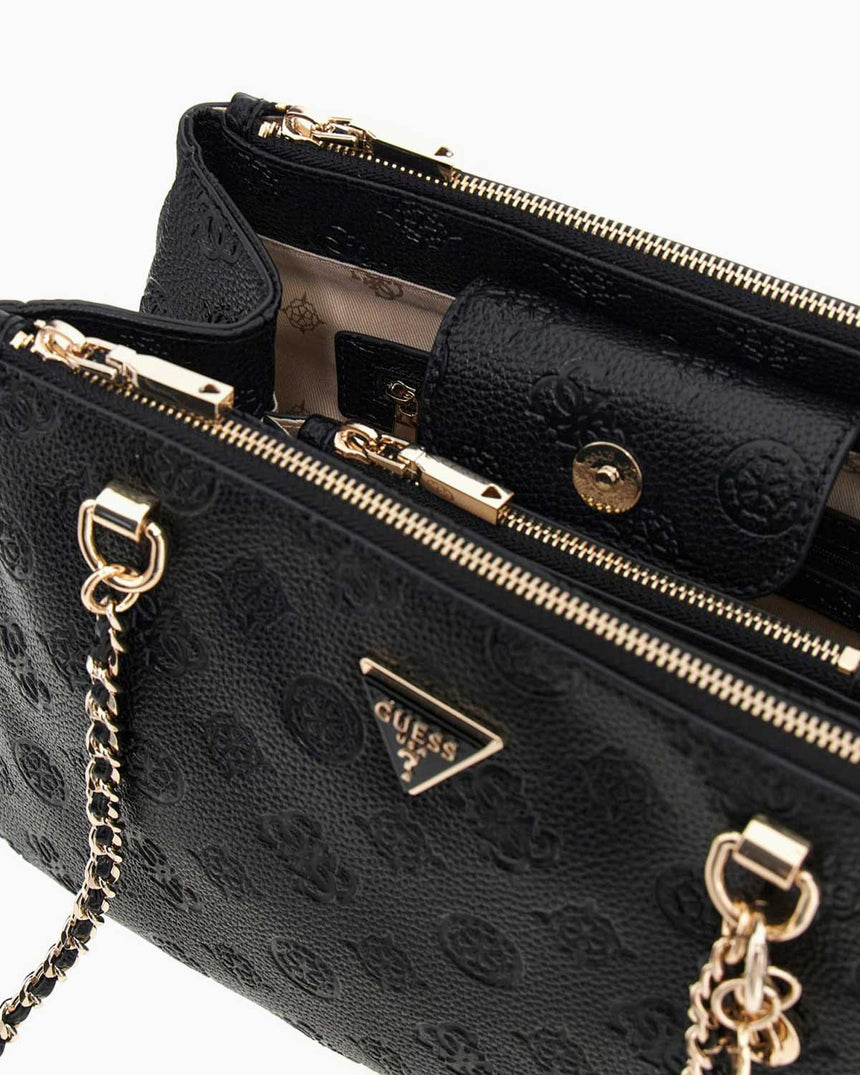 Guess Cresdia Status Satchel Omuz Çantası Black