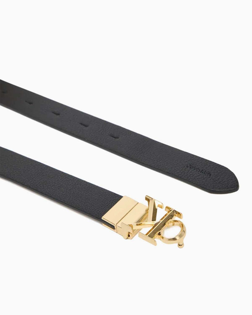 Calvin Klein Facet 25 mm Kadın Kemer BLACK / CHATEAU ANTIQUE LIGHT GOLD