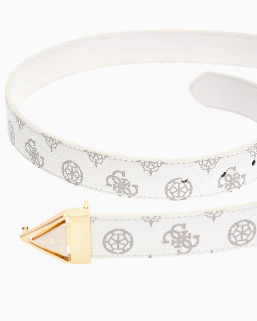 Guess Tek Taraflı Logolu Kemer White Logo