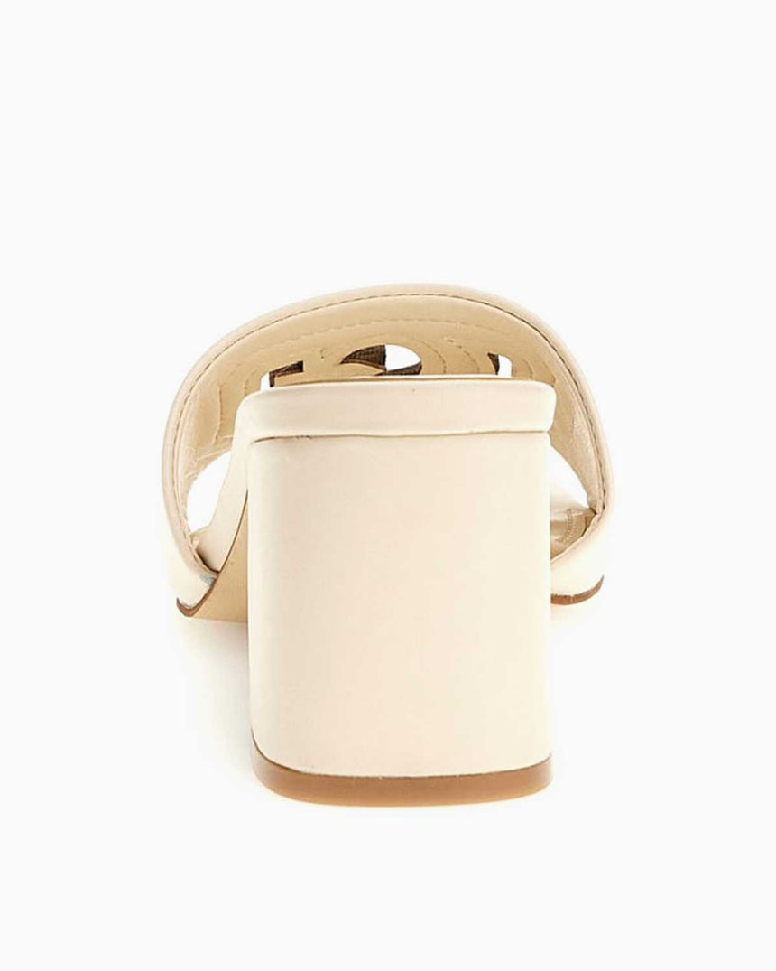 Guess Gals Logolu Topuklu Sandalet Cream/Gold