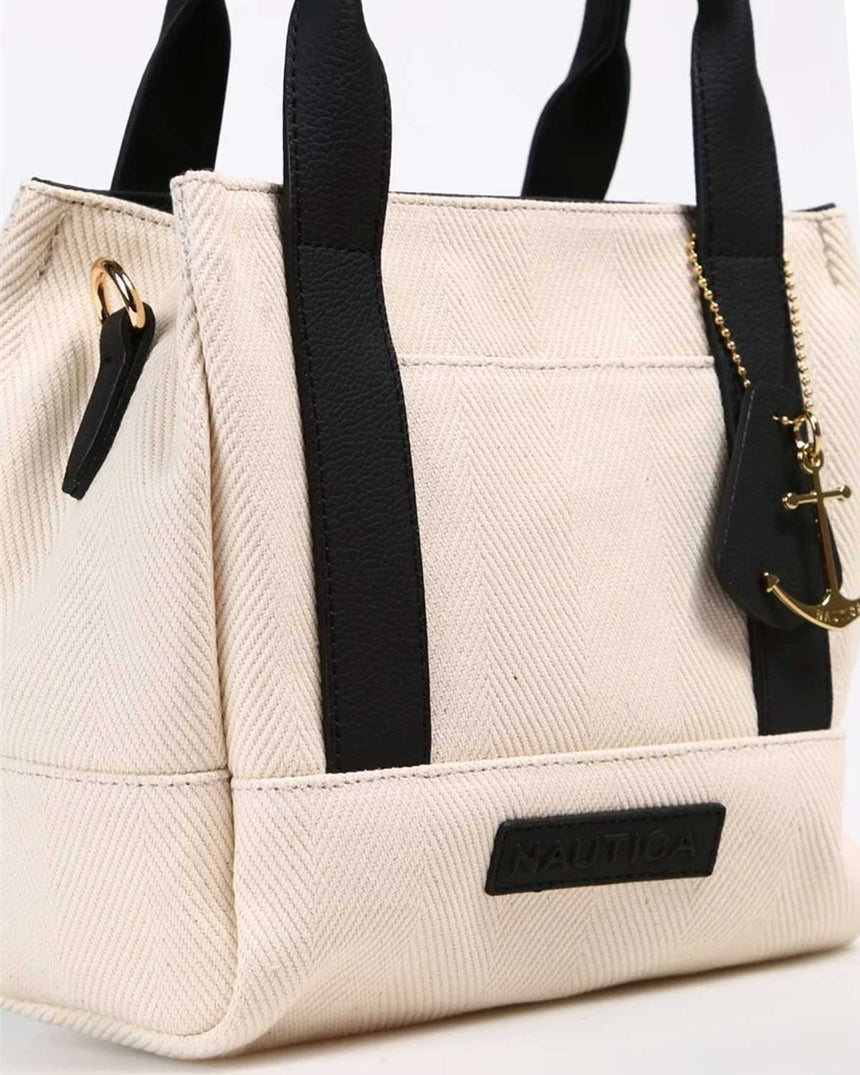 Nautica Uzun Askı Detaylı El Çantası Bej - Siyah