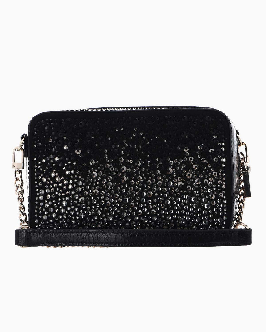 Guess Lua Taşlı Mini Çapraz Askılı Çanta Black