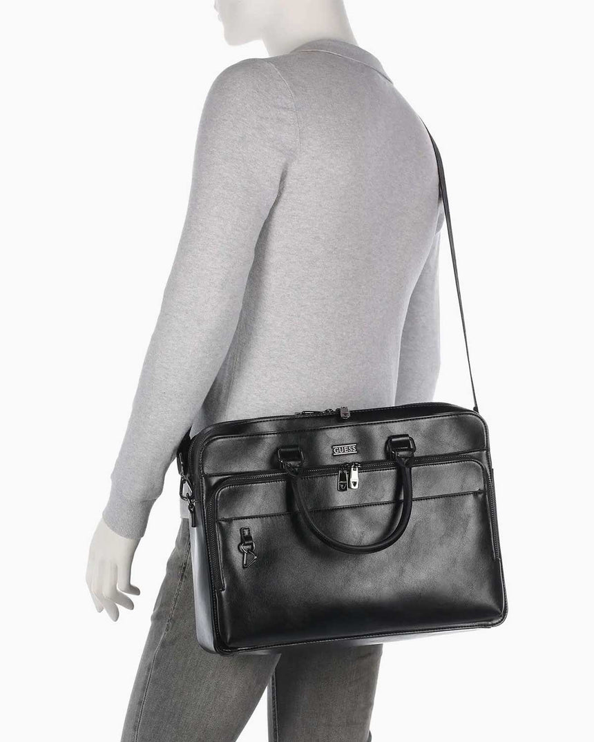 Guess Boston Erkek Büyük Boy Evrak Çantası Black