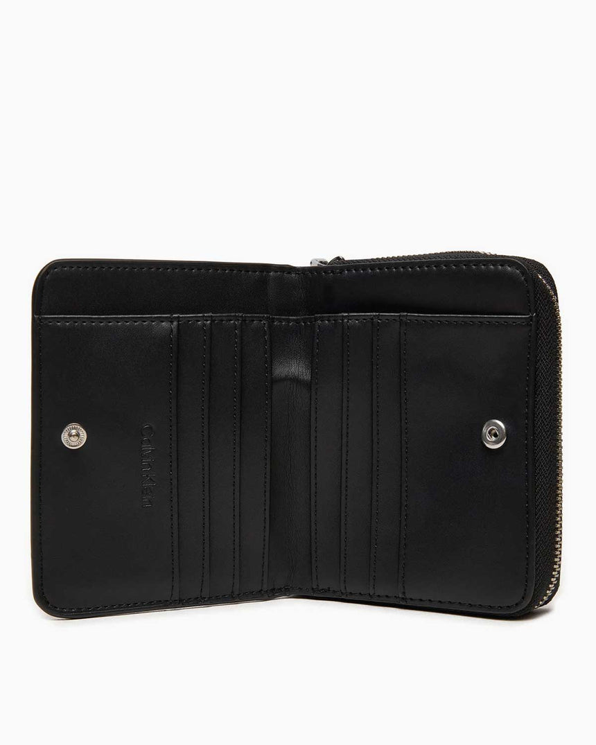 Calvin Klein Must Zip Around Monogram Baskılı Cüzdan Black Monogram