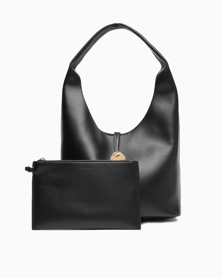 Calvin Klein Taş Kilitli Kadın Çarpık Çapraz Askılı Çanta Black