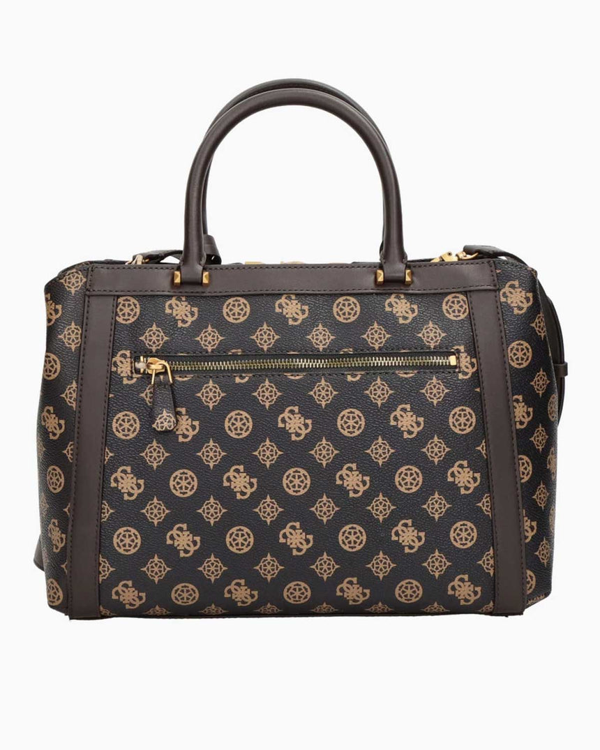 Guess Monogram Desenli El Çantası Mocha Logo