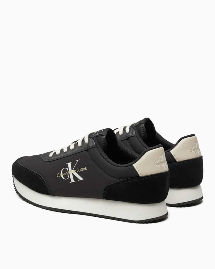 Calvin Klein Retro Runner Low Top Sneaker Black/Eggshell/White