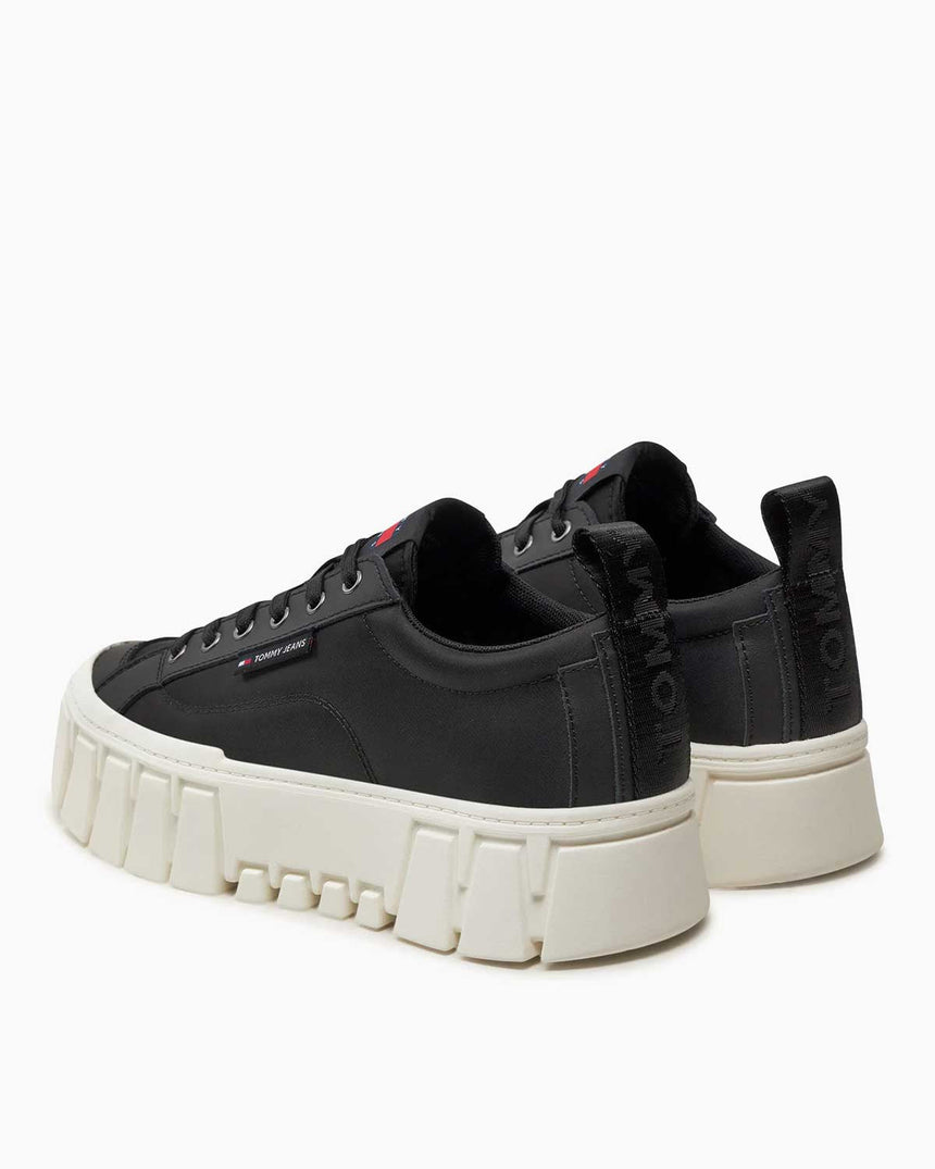 Tommy Hilfiger Vulc Flatform LC Mix Media Kadın Sneaker Black