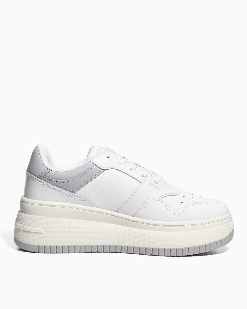 Tommy Hilfiger Retro Basket Flatform Patent Kadın Sneaker Ecru / Light Cast