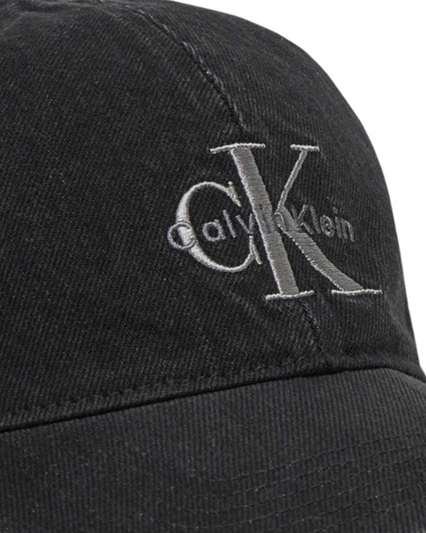 Calvin Klein Mono Logo Nakışlı Kot Erkek Şapka Na Black
