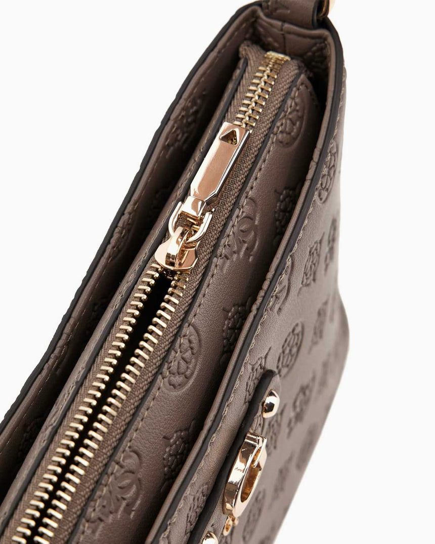 Guess Gerty Logolu Çapraz Askılı Çanta Dark Taupe