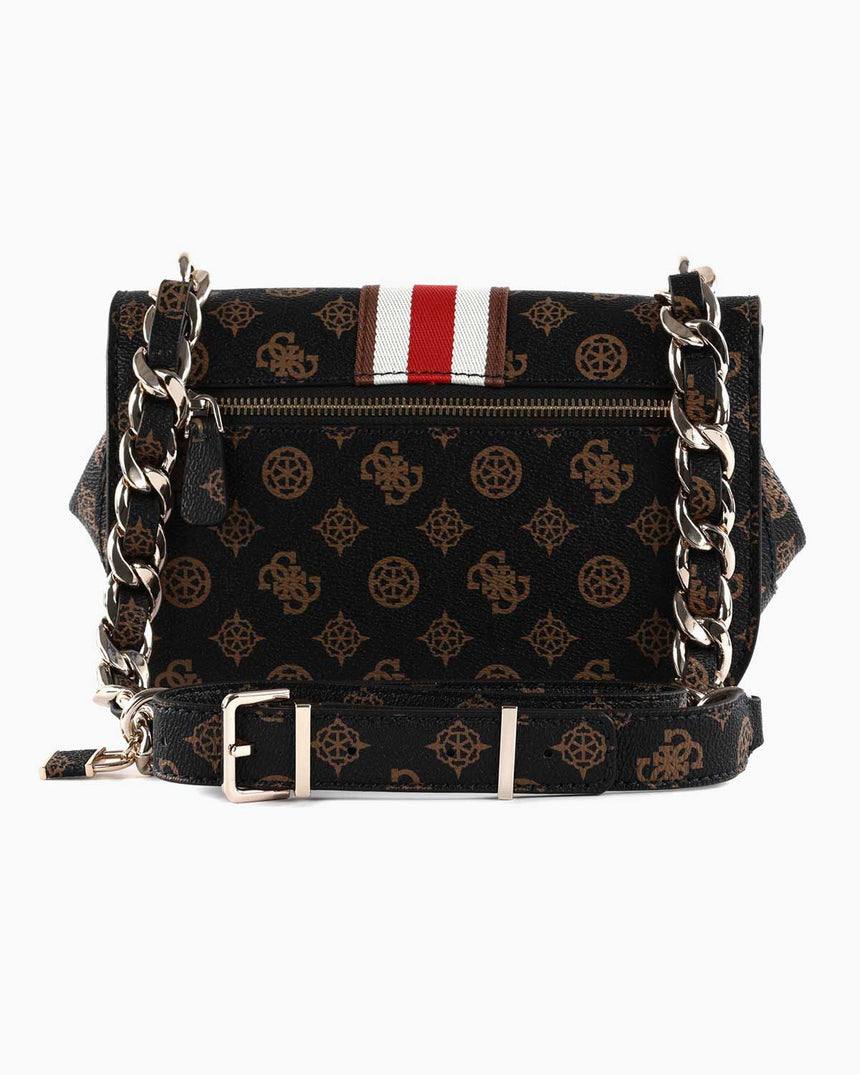 Guess Nelka Crossbody Flap Çapraz Askılı Çanta Mocha Logo