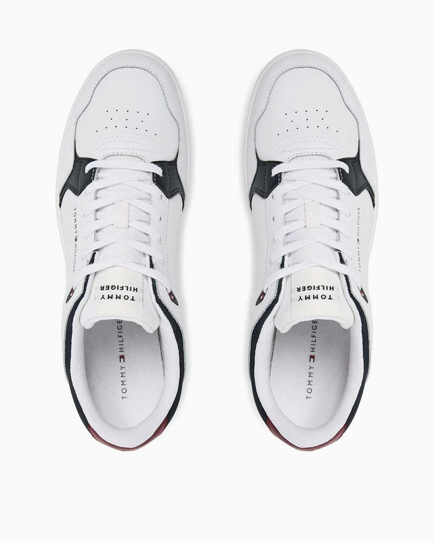 Tommy Hilfiger Deri Erkek Hafif Basketbol Sneaker White