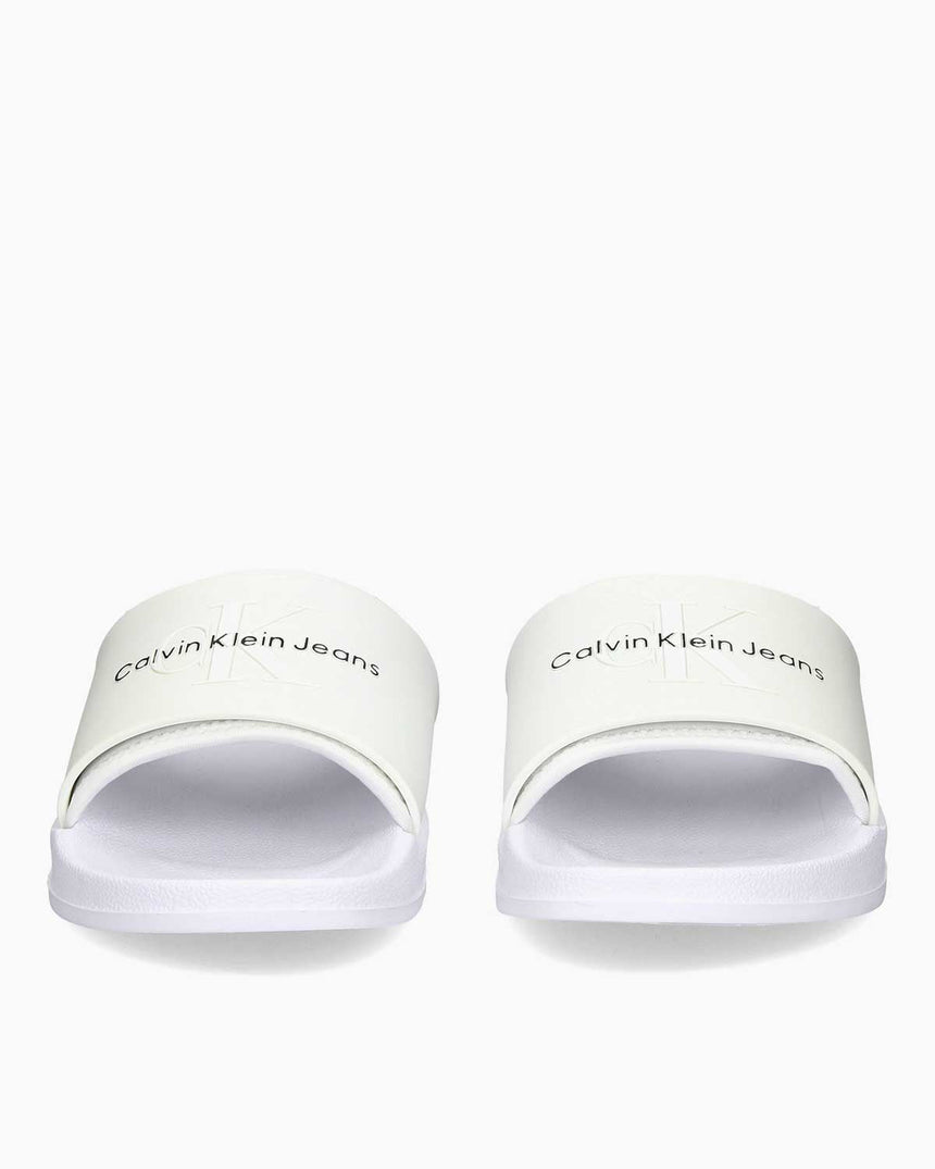 Calvin Klein Slide Rubber Neopren Monogram Slide Terlik Bright White