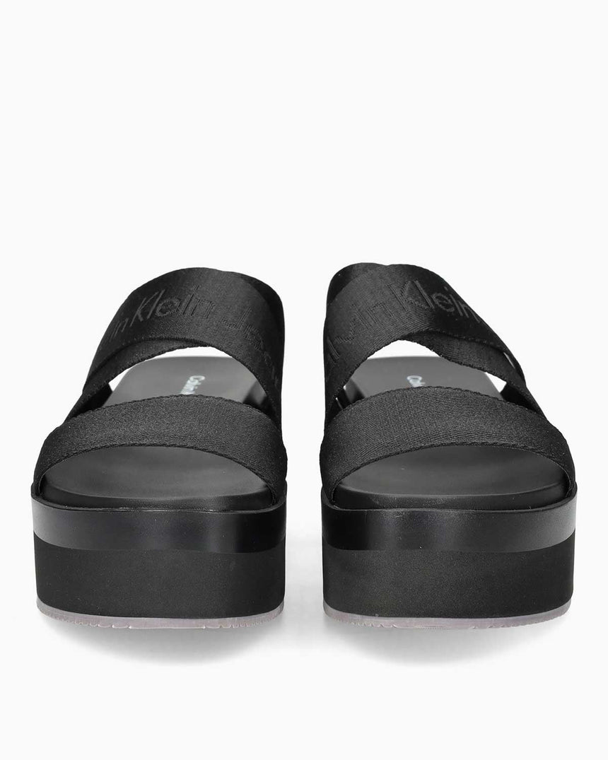 Calvin Klein Flatform Sandal Webbing In Mr Kadın Sandalet Triple Black
